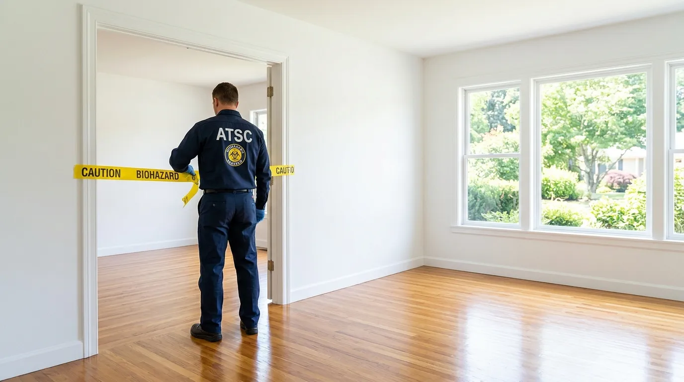 Certified biohazard cleanup crew performing Decomposition Cleanup in Kearns